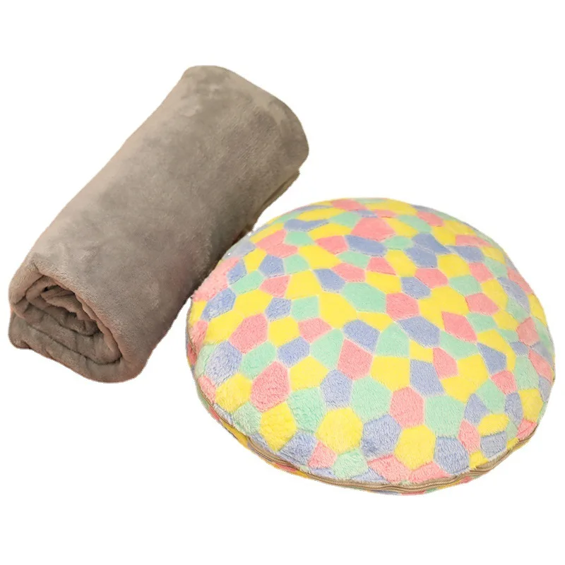 coral fleece pillow blanket fashion simple back cushion thick flannel nap folding air conditioning blanket
