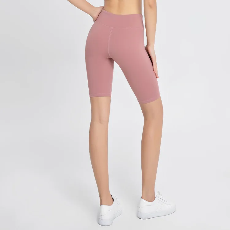 New Women Tight Fitting Five Point Yoga Pants Solid Color High Waist Yoga Shorts Running Sports Fitness Pants