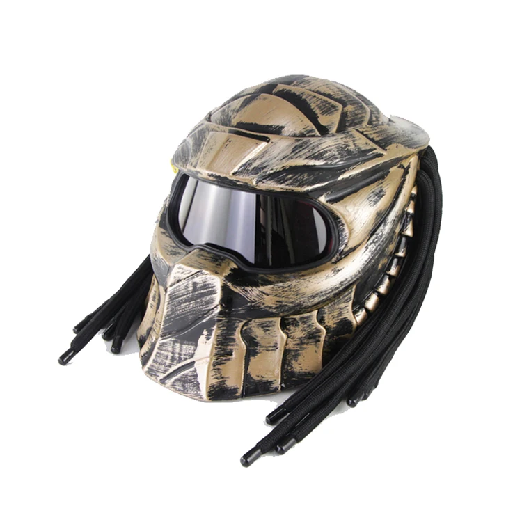 Carbon Fiber Black Predator Helmet Full Face Retro Motorcycle Helmet DOT ECE Approved Cool Casco Moto Motorcycle Street Gear