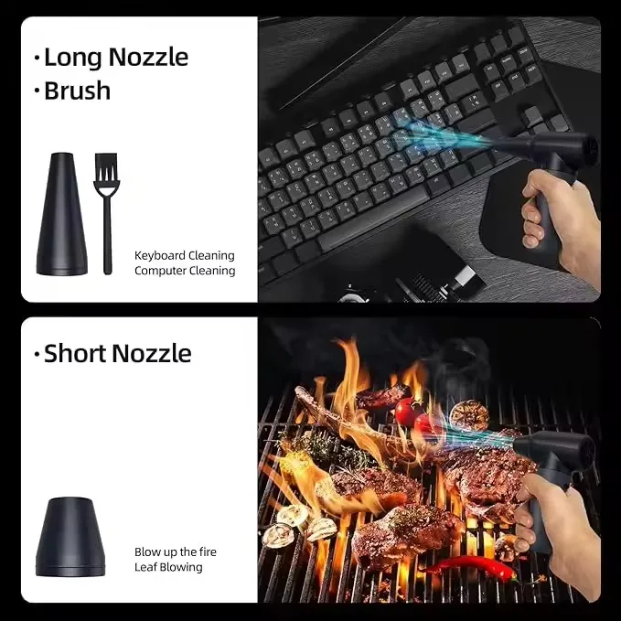 Handheld Air Duster 3 Gears Mini PC Computer Vacuum Cleaner Keyboard Portable Rechargeable Gun Cordless Portable Jet Fan