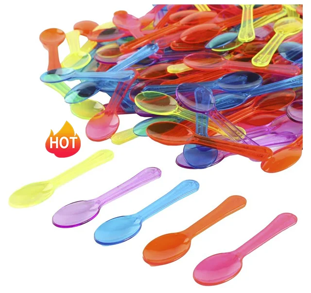 Disposable Plastic Ice Cream Spoons Plastic Tasting Spoons for Cake  Sauces and Appetizers