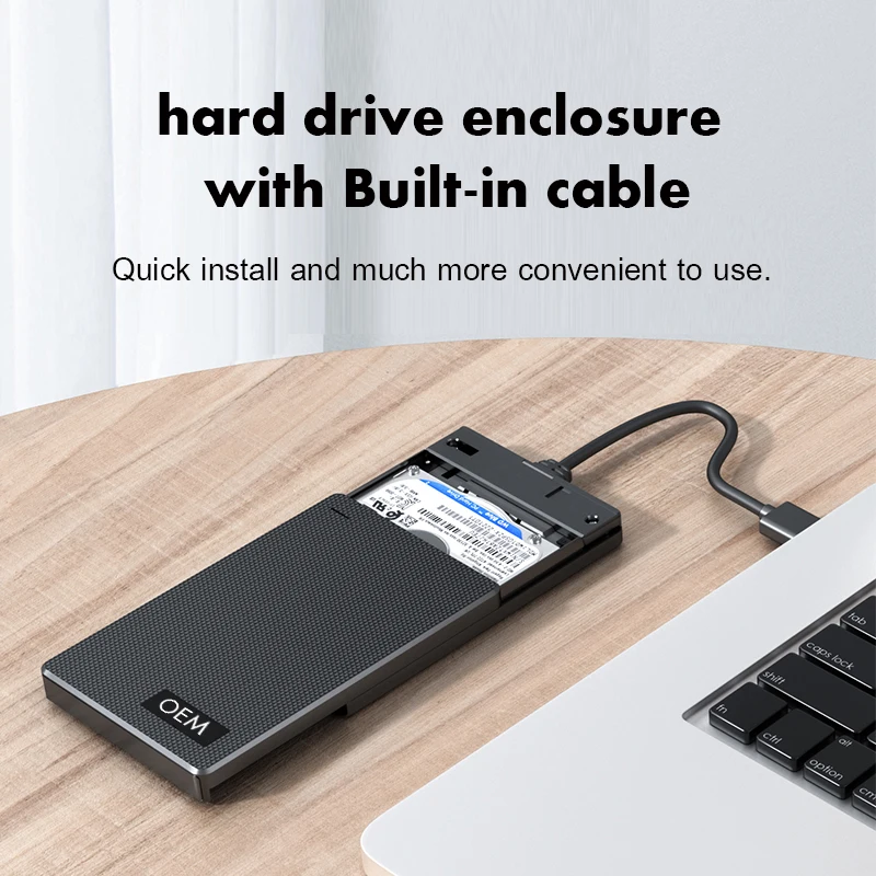 wholesale custom logo 2.5 hdd enclosure usb 3.0 external hard drive case