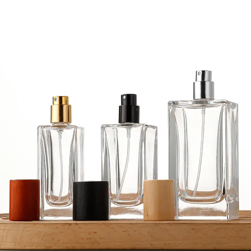 Square Portable Atomizer Glass Bottle fine mist Spray Applicator Perfume Containers Wholesale for travel