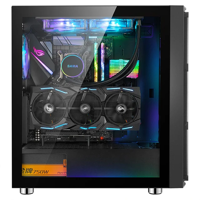 High-quality gaming case RGB fan gaming tempered glass case desktop computer