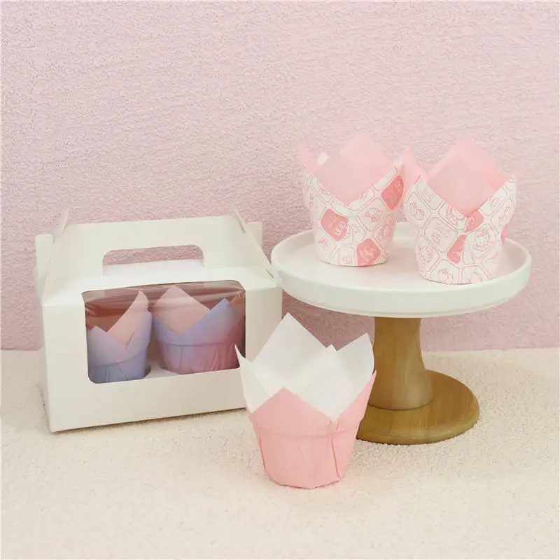 Cute Custom Printed Cupcake Liners Packaging Paper Parchment Baking Papar/ Christmas Pastel Fancy Mini Cupcake Moldes Formsa
