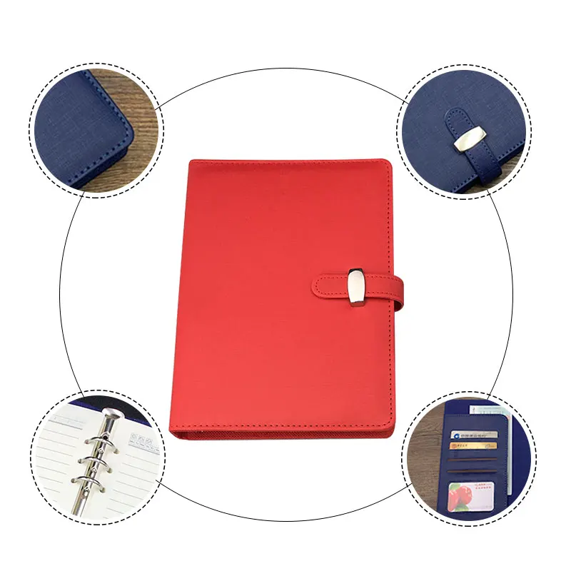 Custom Hiding Ring Magnet Loose Leaf Binder Business Notebook Gift Set with Pen