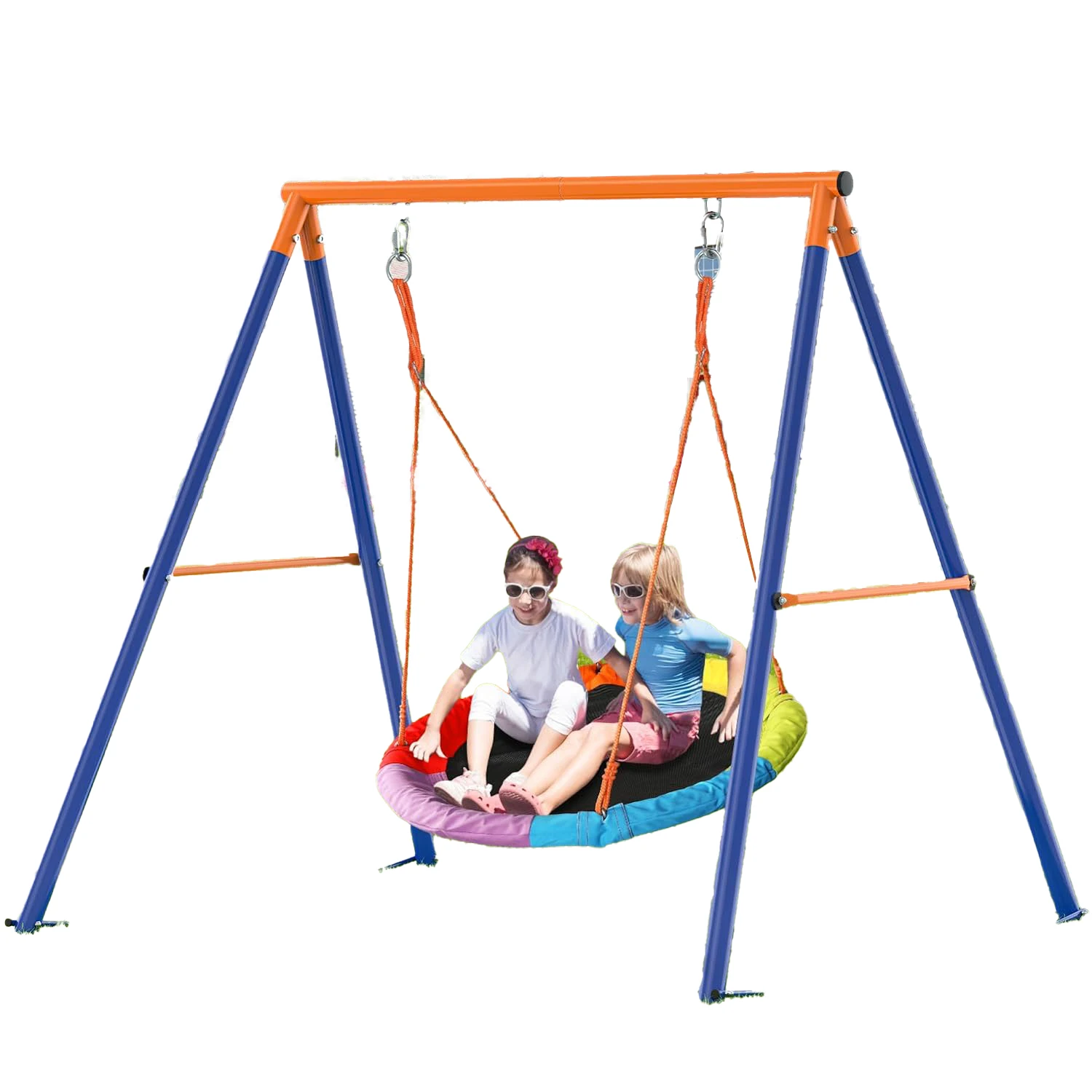 Garden Swing With  Colorful Saucer Outdoor Playground swing for playground Single Metal Swing Set