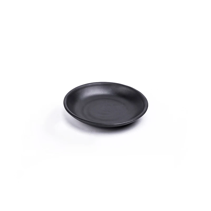 
Custom Tableware Dinnerware Dinner Plates Sets Round Black Plastic Plate For Restaurants 