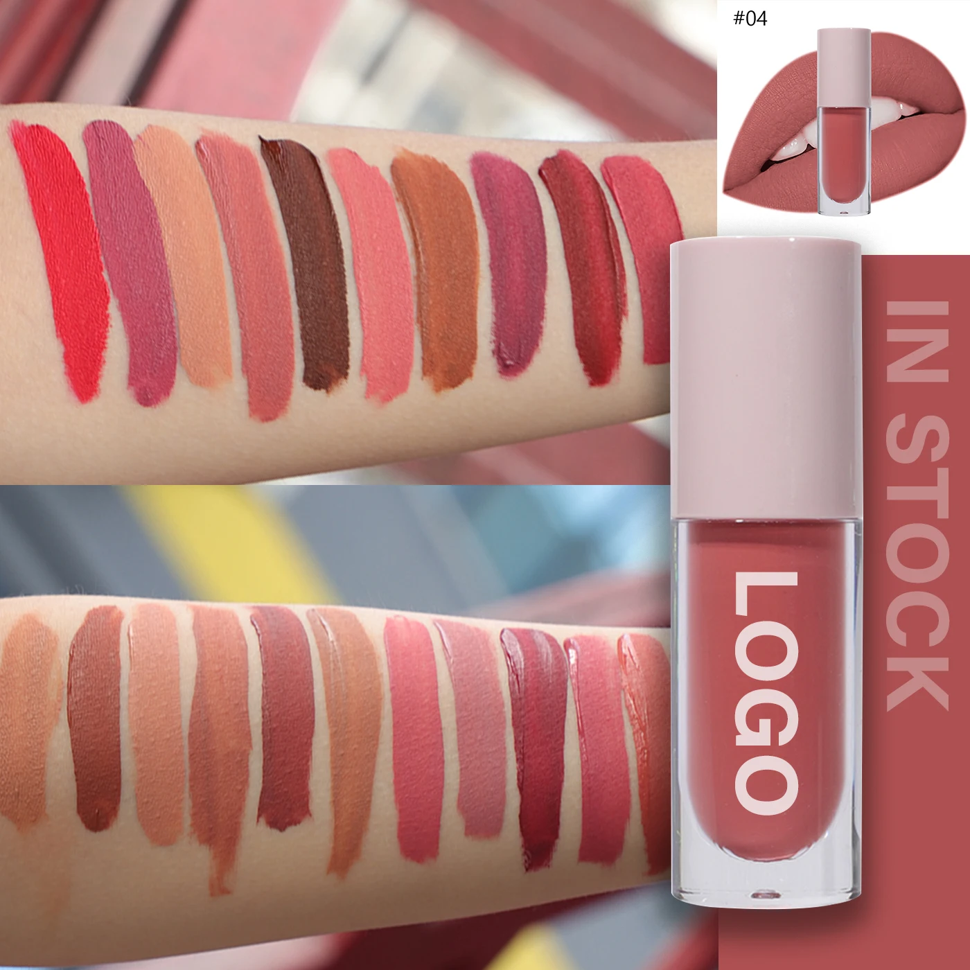 In Stock Lip Makeup Cosmetics Non-Stick Cup Waterproof Creamy Matte Liquid Lipsticks Custom Logo