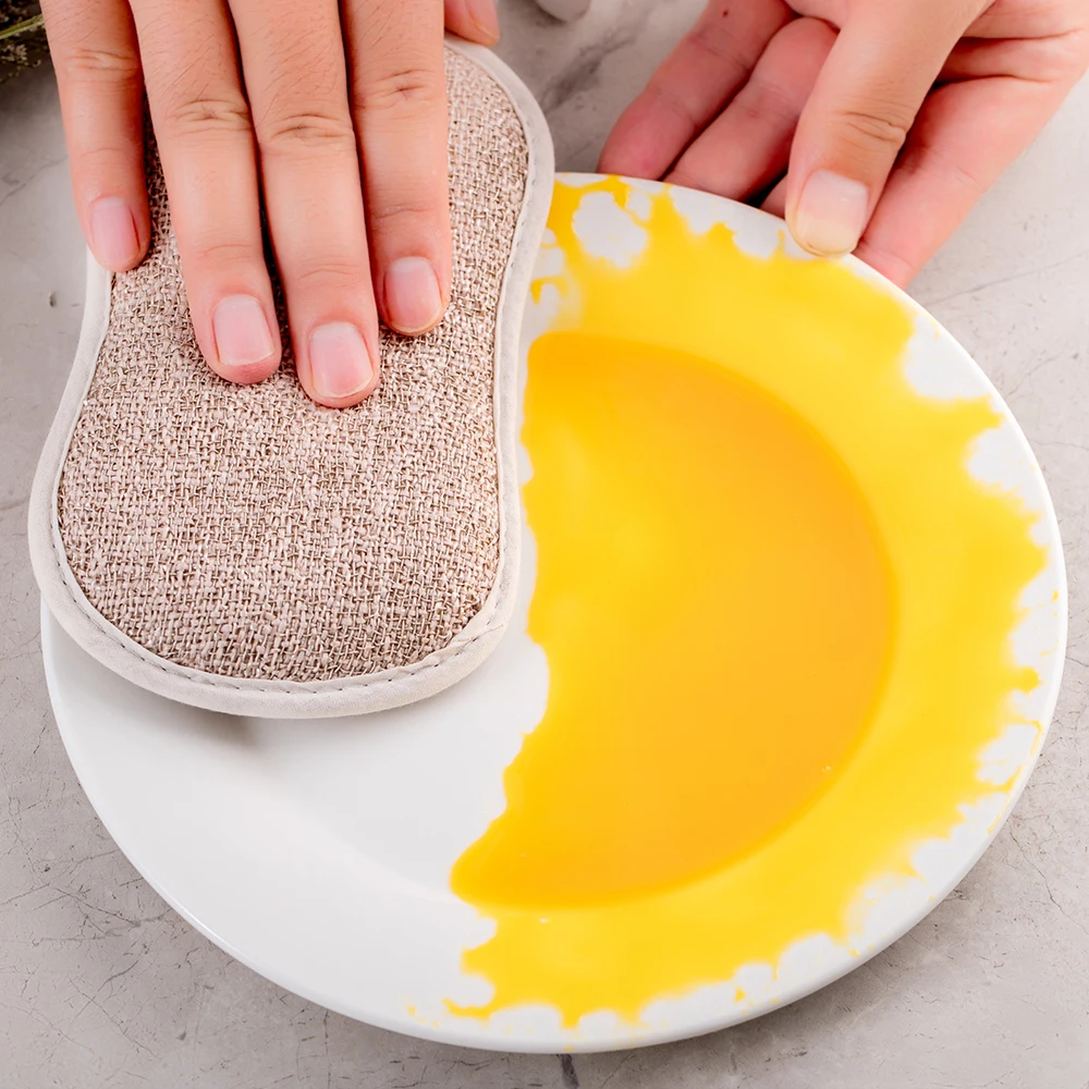 Customize 5 Color Per Set Dishcloth Sponges Double-side Washing Sponge Microfiber Sustainable Kitchen Cleaning Sponge