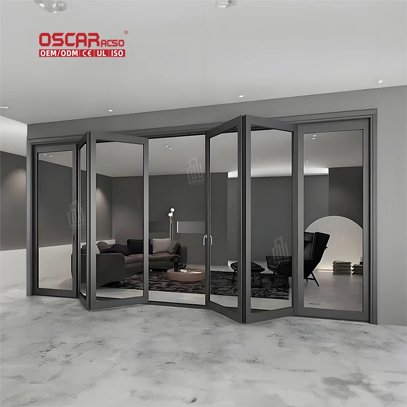 Aluminium Folding Door Factory Direct Sale Professional Customization For Patio Deck Uk