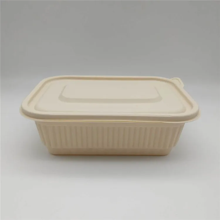 1000ml  biodegradable corn starch food lunch box with lid