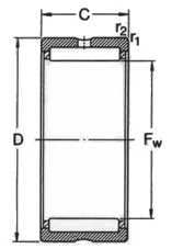 Without inner ring needle roller bearing NK110/40 needle bearing