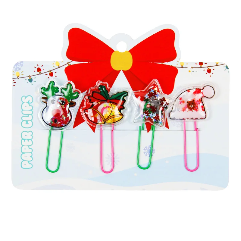 4-Pack Cartoon PVC Glitter Paper Clips, Cute Shaped, Sparkling Design, Fun and Functional Office Stationery Clips