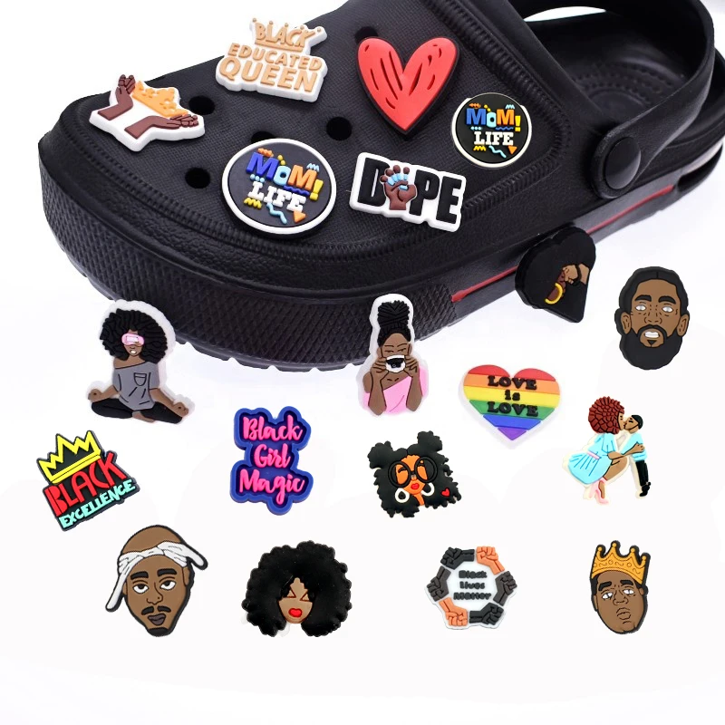 
Designer Custom Soft PVC Clog Shoes Charm for Croc Shoes Charms and Bracelet with Hole Decoration 