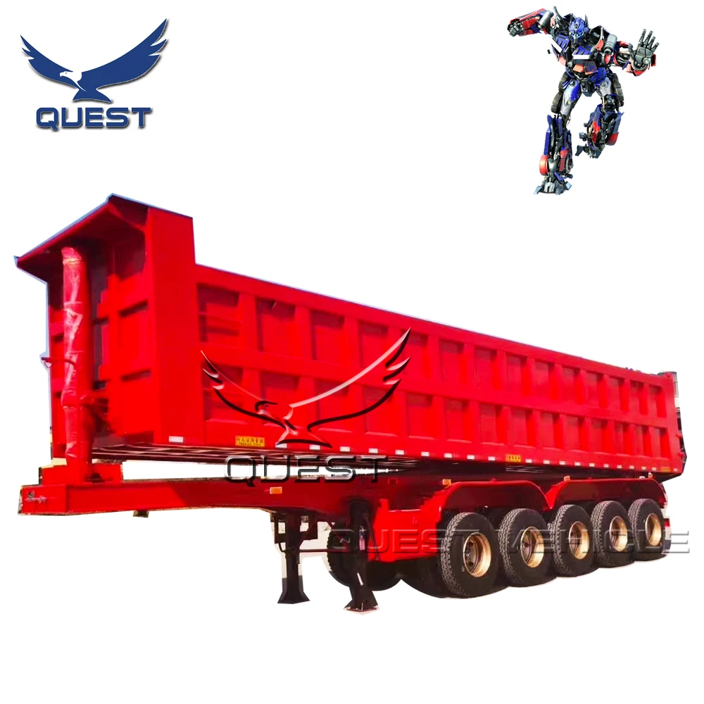 Chinese Truck Trailer Manufacturer 5 Axle Rear Dump Dumper Semi Trailer Tipping Trailer For Sale