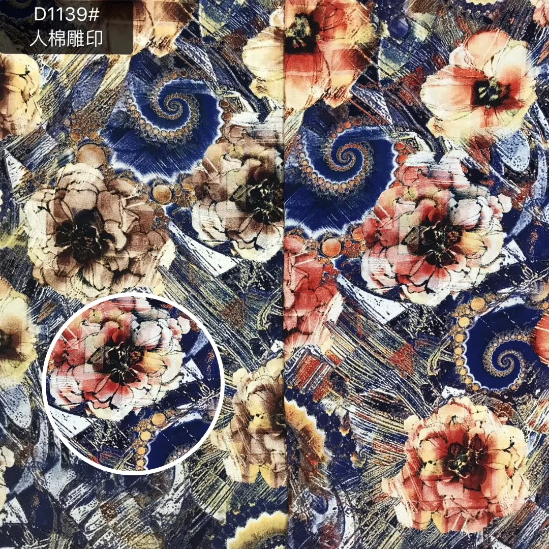 High-end rayon woven printing fabric rayon printed fabric wholesale