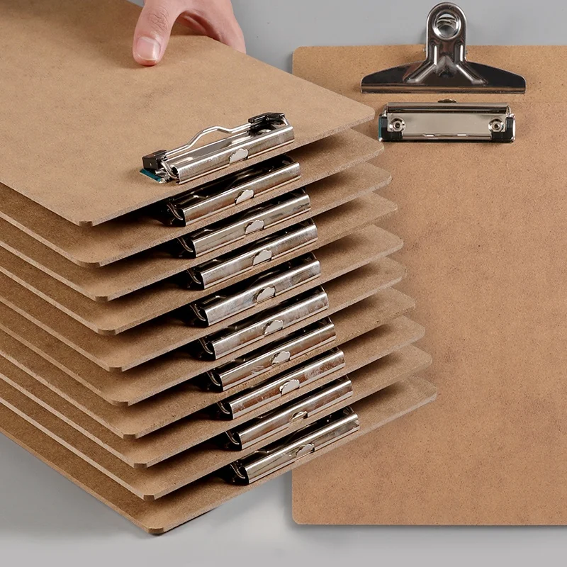 Folders Custom Logo Sturdy A4 A5 Brown Color MDF Clipboard with Hanging Hook