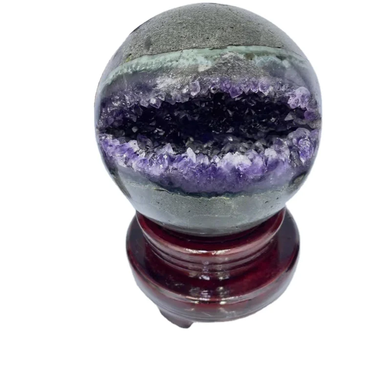 Wholesale Natural Open Smiling Amethyst Cluster Geode Spheres Crystal Ball
