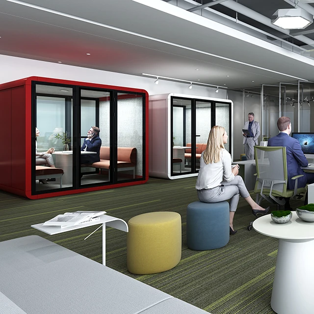 New soundproof booth office pods private 4 seat meeting phone Movie Room Private