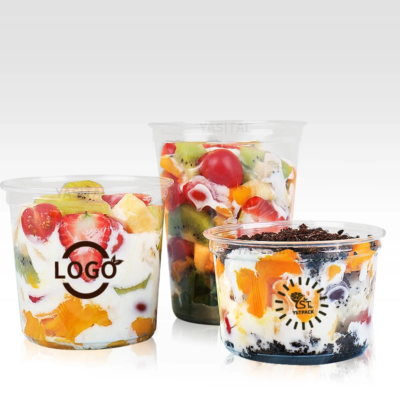 Custom 16 oz pet salad container Disposable pet food  sweetmeats  fruits bowl with lid