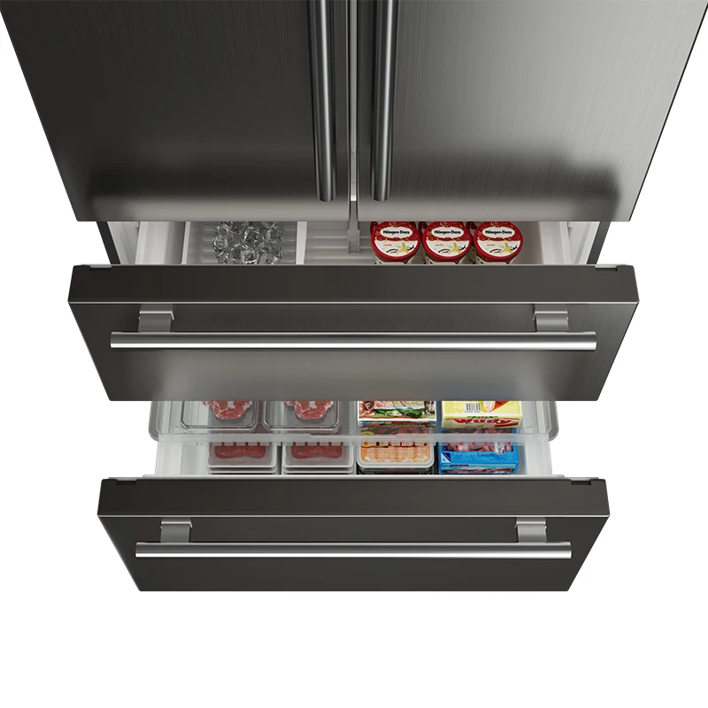 28 cu ft 4 door french door refrigerator without touch screen Stainless Steel 220V 50HZ