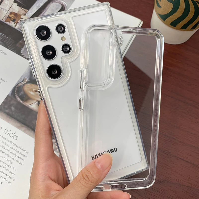 HardAnti-knock Shockproof Clear Phone Back Cover Case for Samsung Galaxy S22 S21 FE A53 A33 S22Ultra ZFlip3 4 Fold3 Phone Case