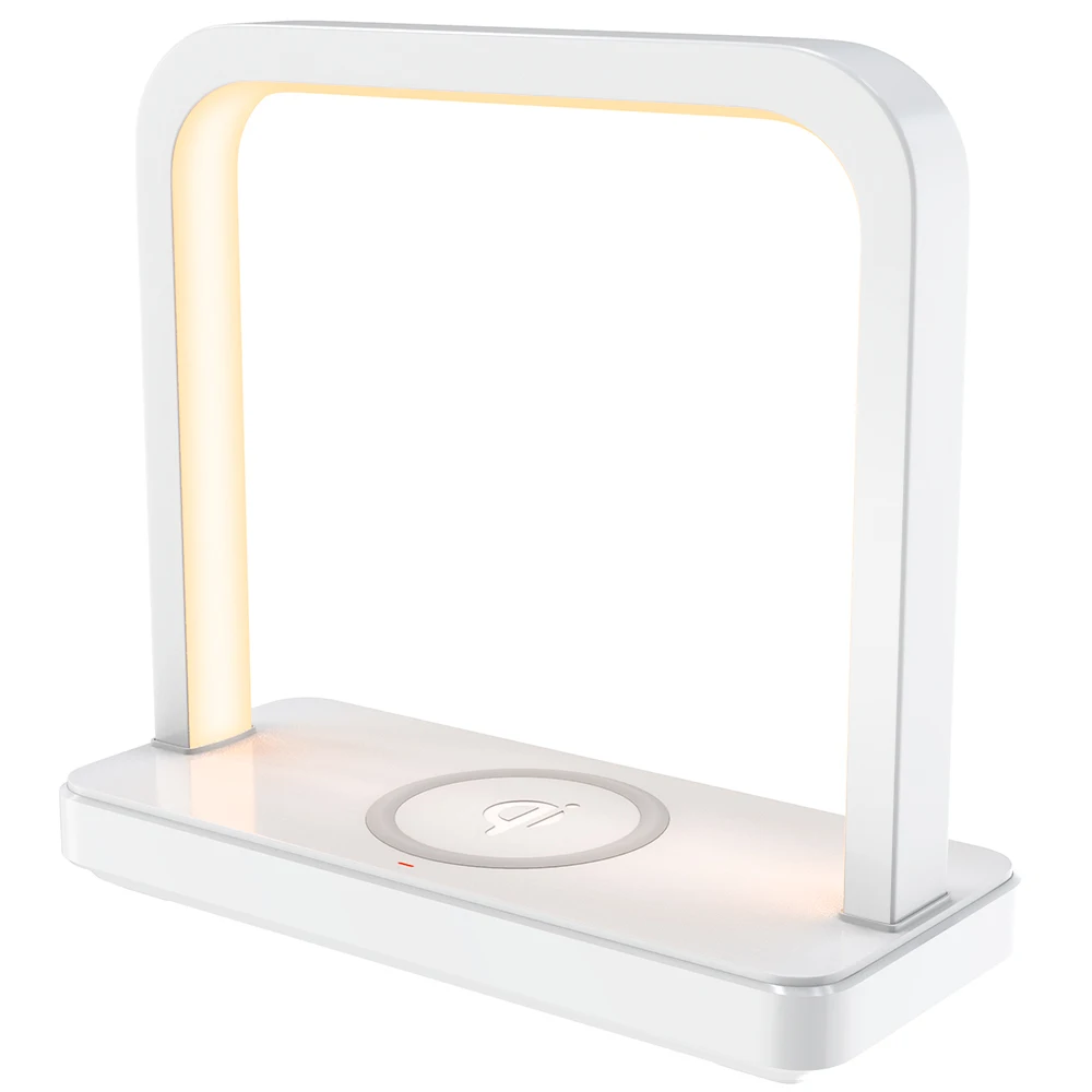 private design bedside qi wireless charger stand table wireless charger night lamp led desk wireless charger lamp