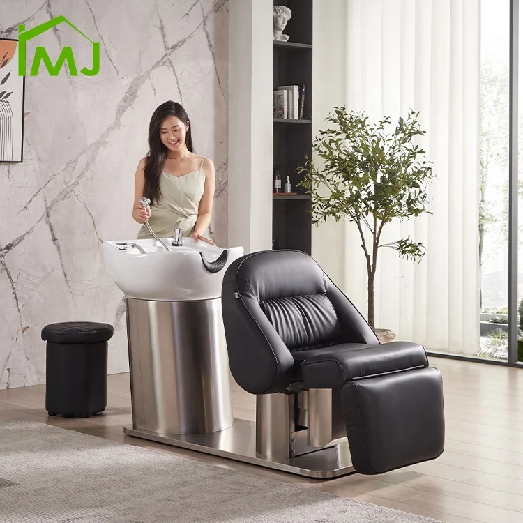 Luxury Electric adjustable lift salon Barber shop hair wash bed shampoo bowl chair