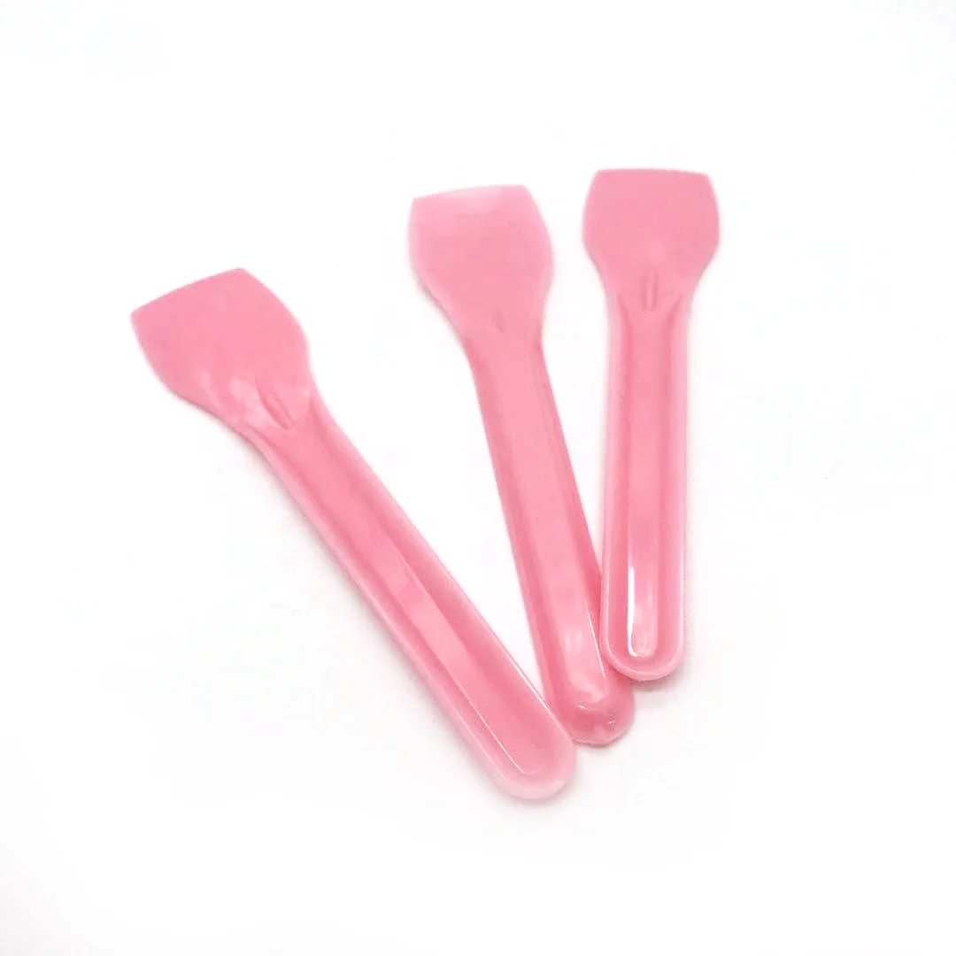 Hot Sale Colorful  Acrylic Tea Spoon Plastic Face Cream Spoon In Yellow