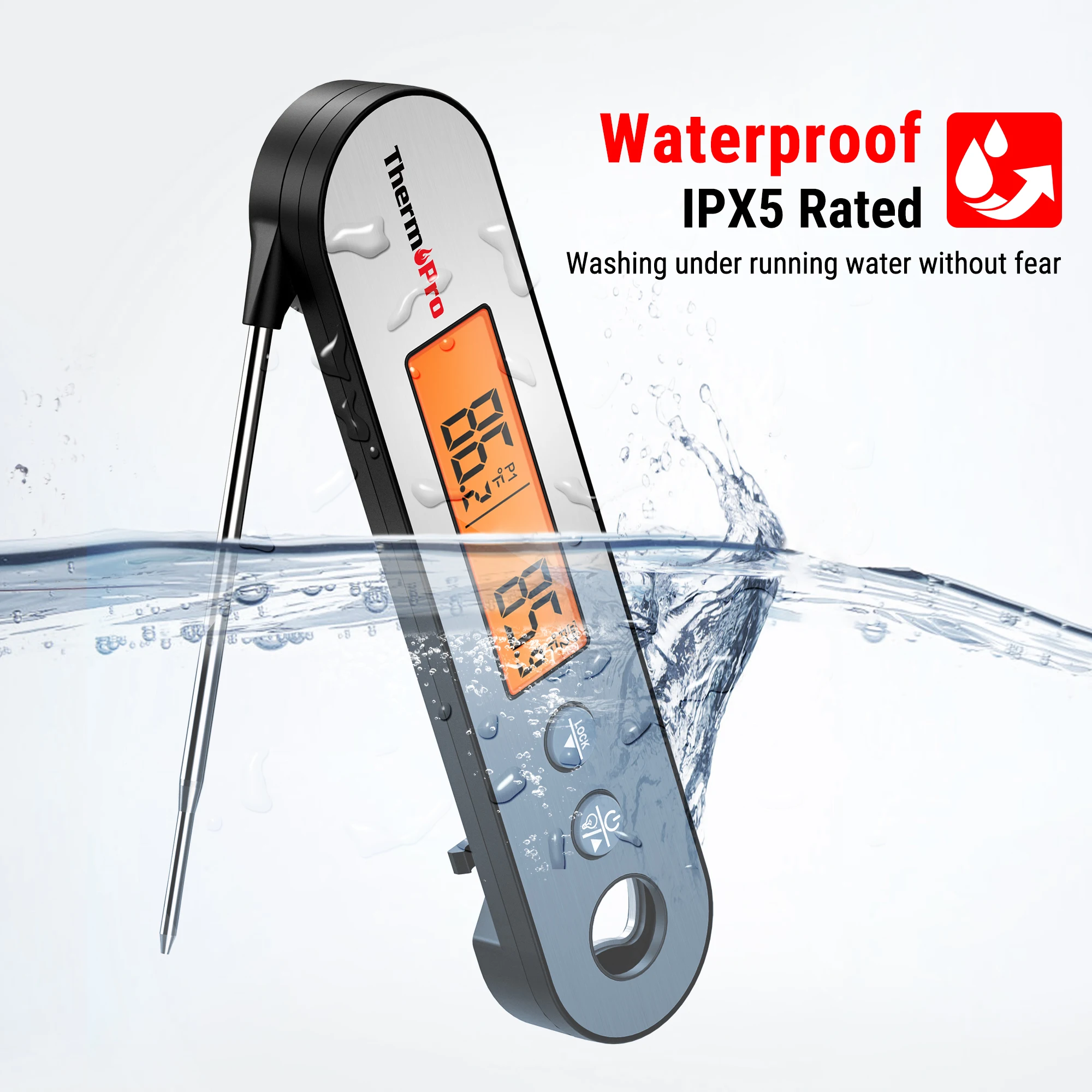 ThermoPro TP610 IPX5 Waterproof Digital Meat Food Thermometer with Dual Probes