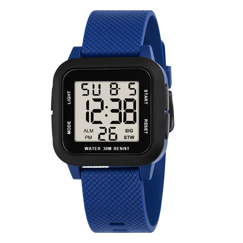 Sports Alarm Clock Auto Date chronograph china Complete Calendar  Water Resistant square digital watches