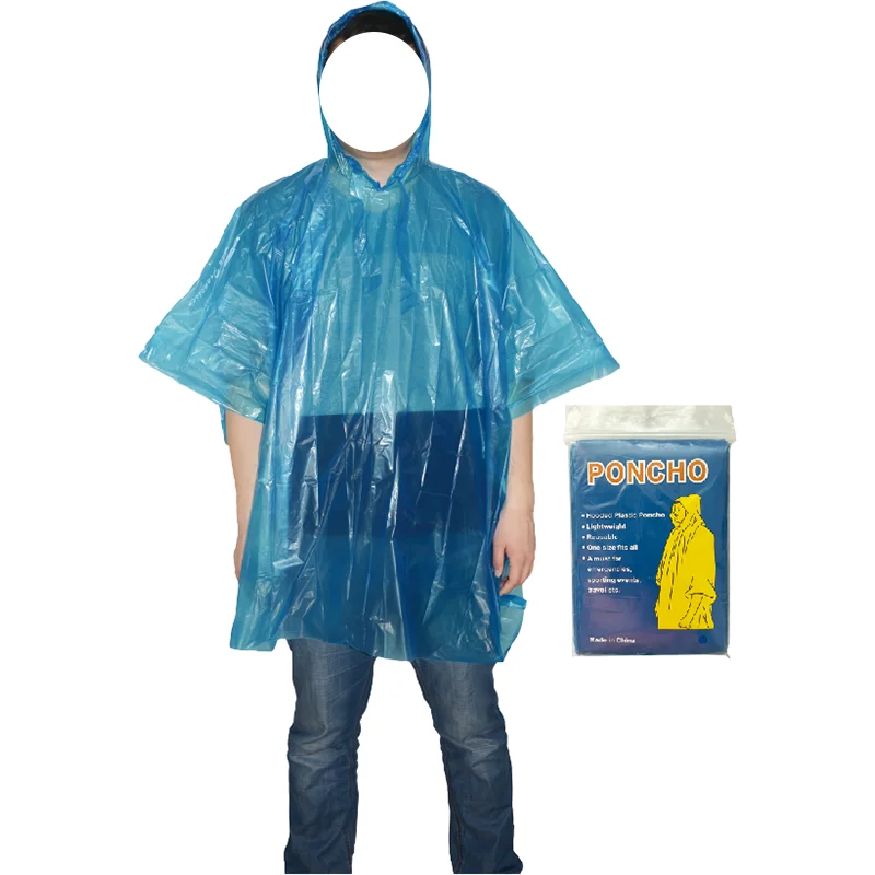 Portable Emergency Lightweight Hot Sale Thick Red Raincoat Disposable Eva Transparent Raincoat