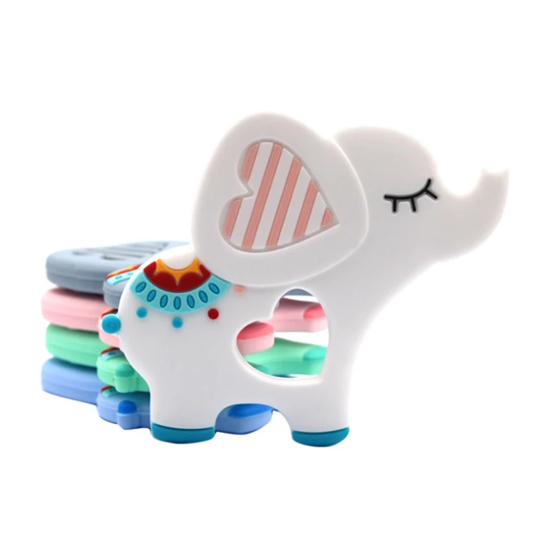 Newest Soft Animal Elephant organic Silicone Baby Teether Chew Toy