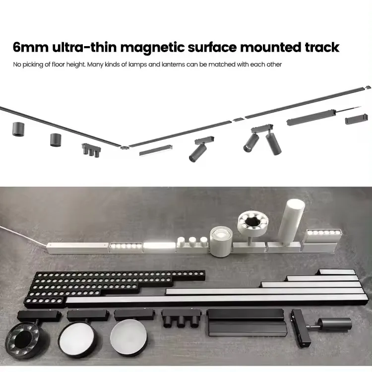 DGLUX DC48V Magnetic Track Light System 10W 20W 30W Smart LED Folding Light Use For Home Recessed Magnetic Linear Track Light