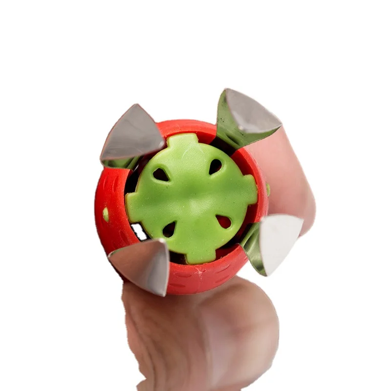 Симпатичный практичный Красный Клубничный хуллер клубничный стержень для удаления верхних листьев фруктовый лист стебель Hullers креативный кухонный гаджет