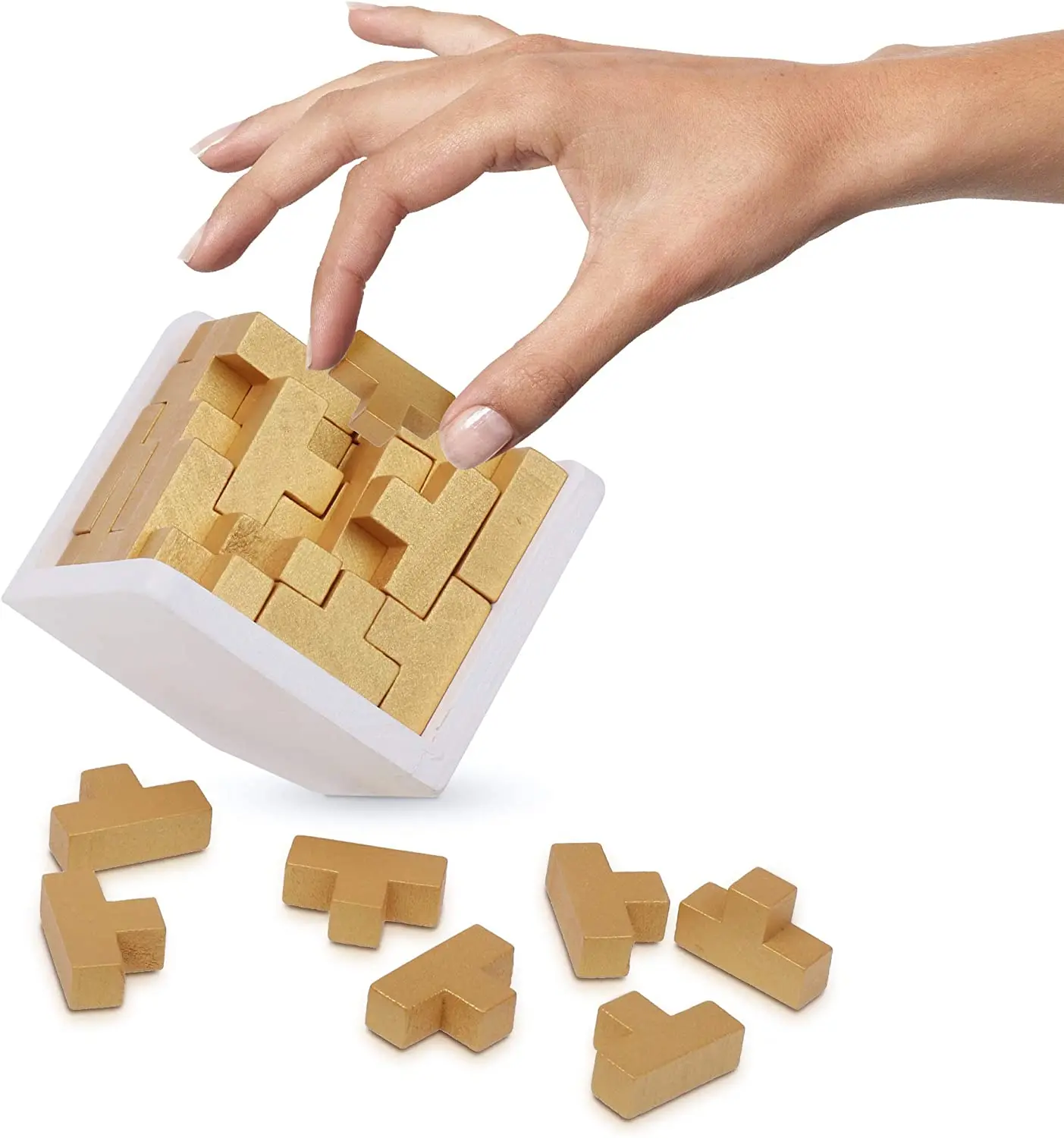 Wooden Brain Teaser Puzzles Wooden Blocks 3D Montessori Toys Intelligence Puzzle Educational Block Games For Kids And Adults