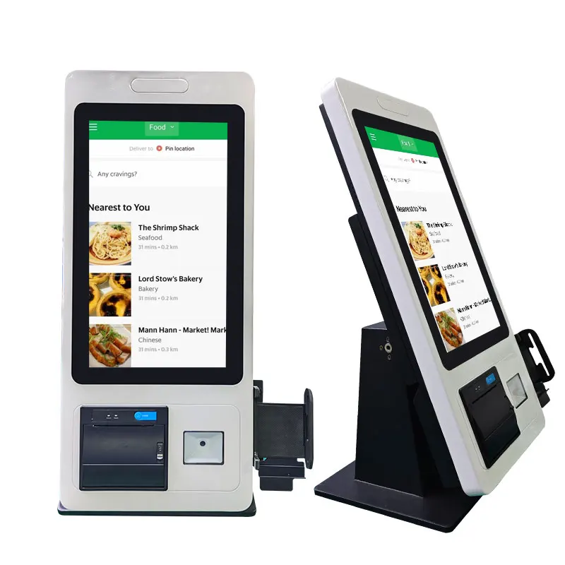 Desktop Terminal 15.6 21.5 23.8 Inch Digital Signage Self Service Ordering Register Touch Screen Payment Kiosk with Desk Stand