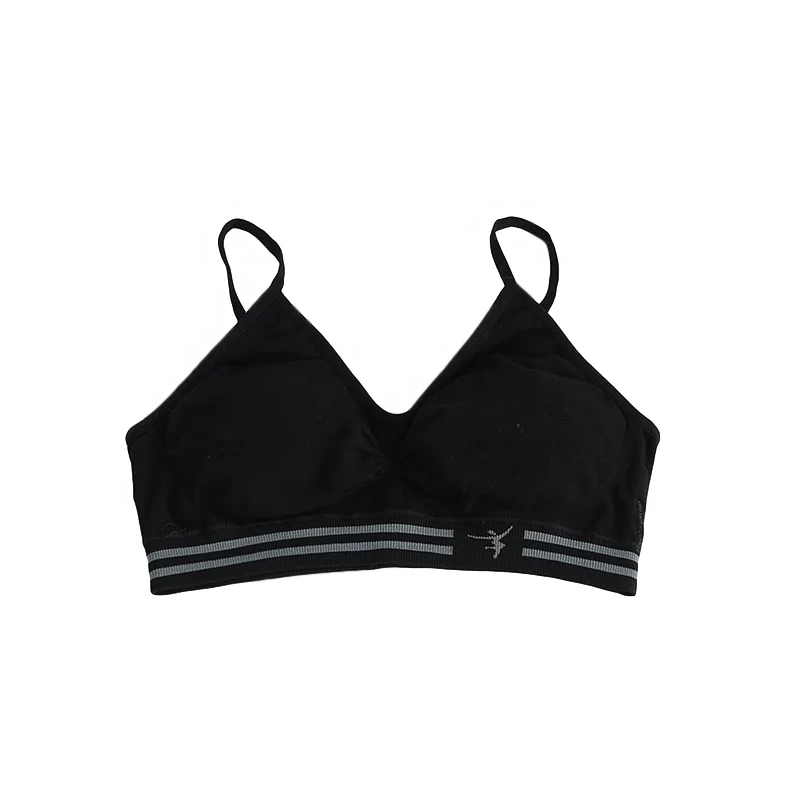 
Custom Logo Seamless Ladies Girls Top Bamboo Underwear Teen Women High Quality Night Stock Soft Bra 