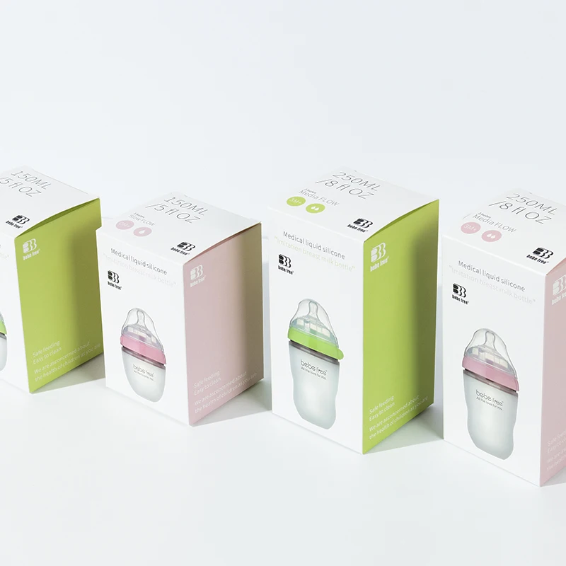 In Stock BPA Free Squeeze Silicone Baby Kid Milk Bottle Wide Hands Free Silicone Feeding Baby Bottle