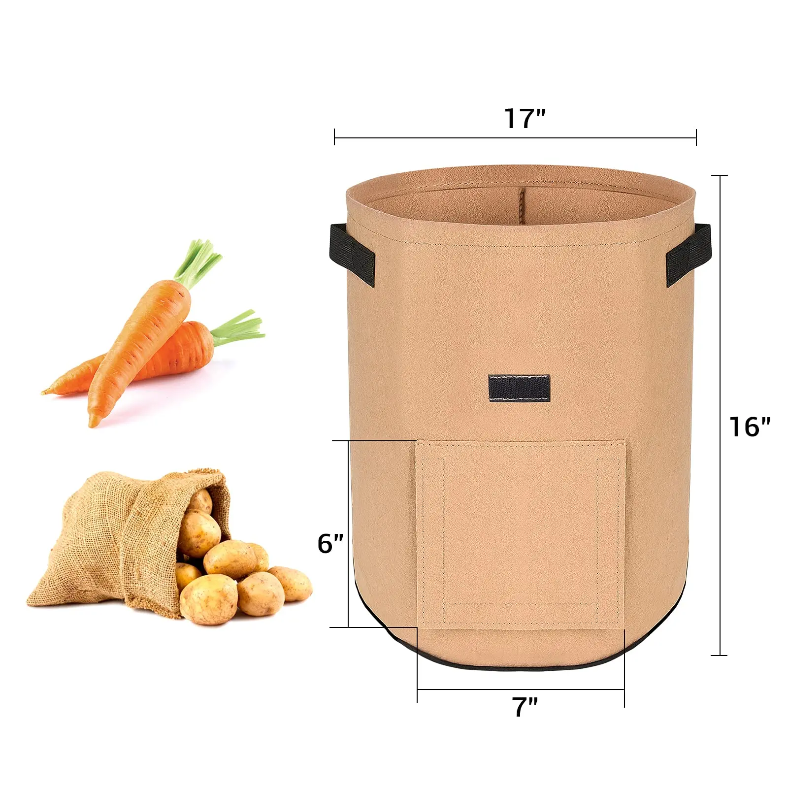 1 3 5 7 10 15 20 25 30 35 50 Gallon Felt Plant Grow Bags felt plant barrel Thickened Garden Non Woven Felt Flower Pot