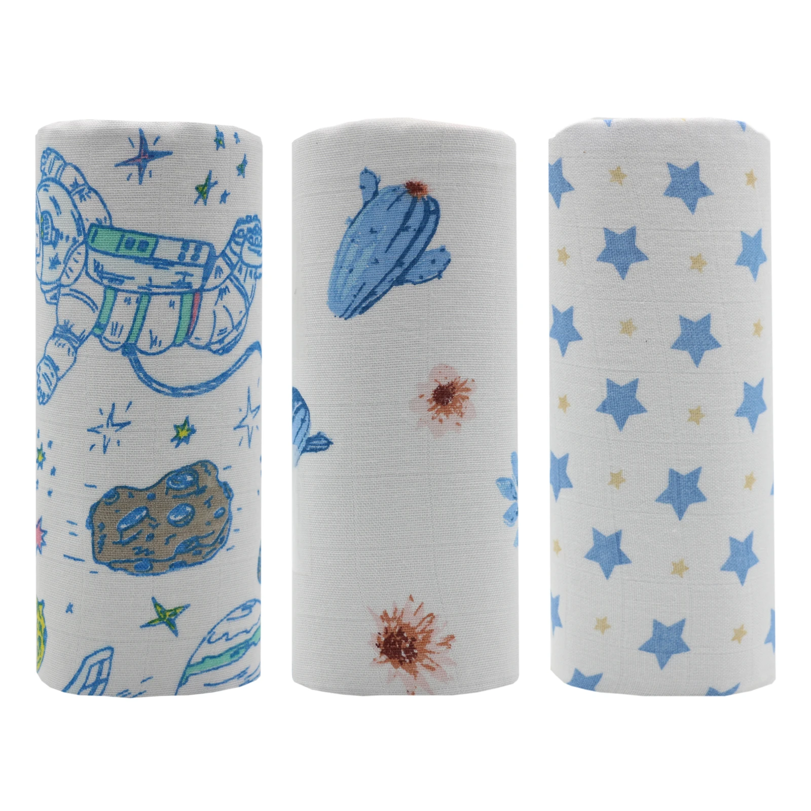 New Fashion Customizable Cute Printed 4 Layer 70% bamboo 30% cotton baby muslin blanket infant Swaddle Wrap gauze blanket