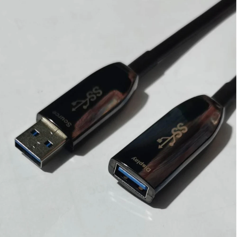 Wholesale Factory Price AOC USB3.0 Extension Male to Female Fiber Cable OEM Zinc Alloy Shell Optic USB3.1 Extension Cable