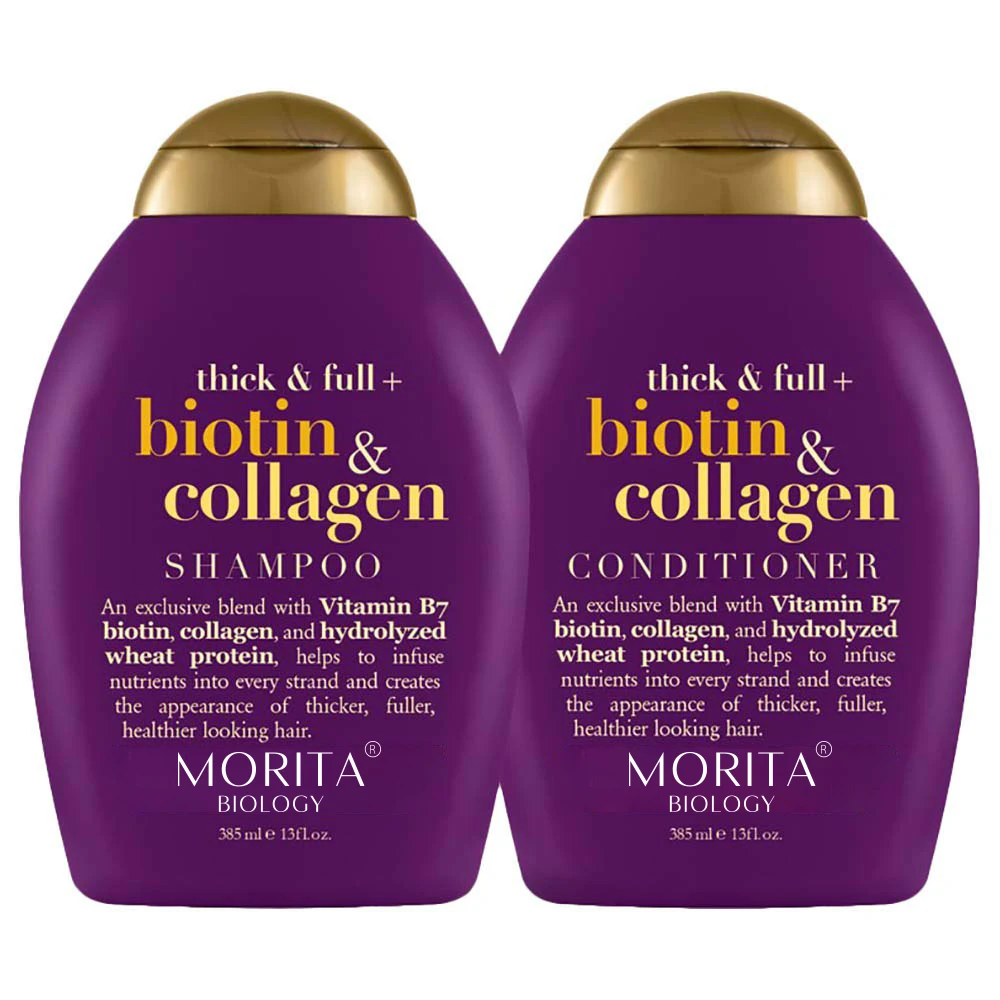 Private label  Smooth Repairing dry damaged brittle tresses Thick & Full Biotin & Collagen Shampoo & Conditioner Sulfate Free