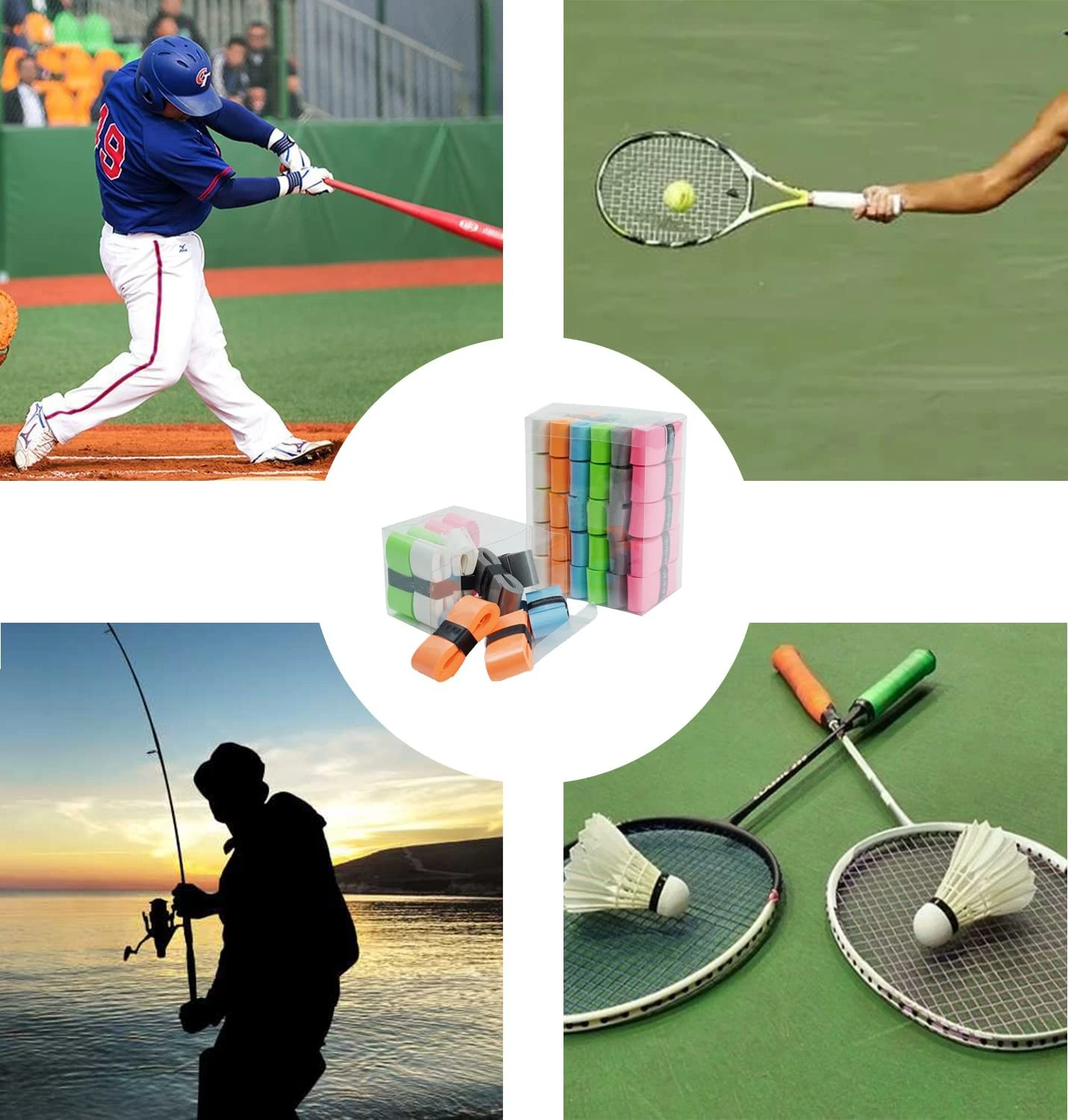 Badminton Raquet Tennis Padel Colorful 0.5mm Tacky Overgrip Tape Padel Racket tennis overgrips