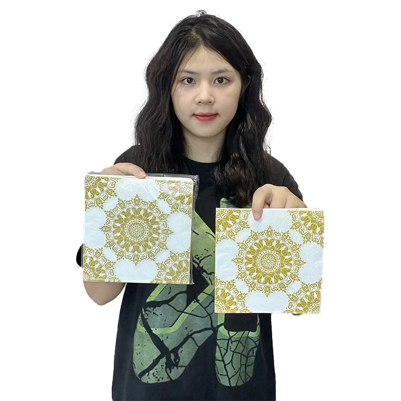Floral Printing Disposable Paper Napkins Vintage Flower Wedding Party Event Restaurant Tissue Napkin Paper