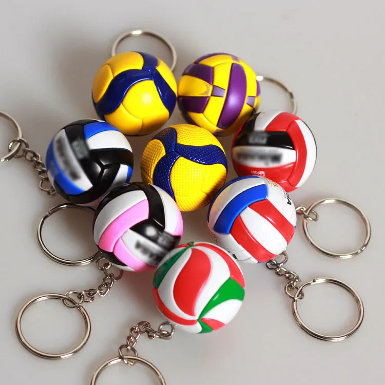 Imitation leather basketball volleyball football handmade simulation small ball keychain souvenir pendant company event gift