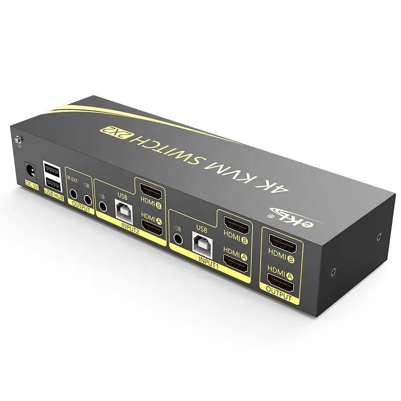  2 в Выход HDMI KVM переключатель 4K 60 Гц Поддержка 0 HDCP с двумя