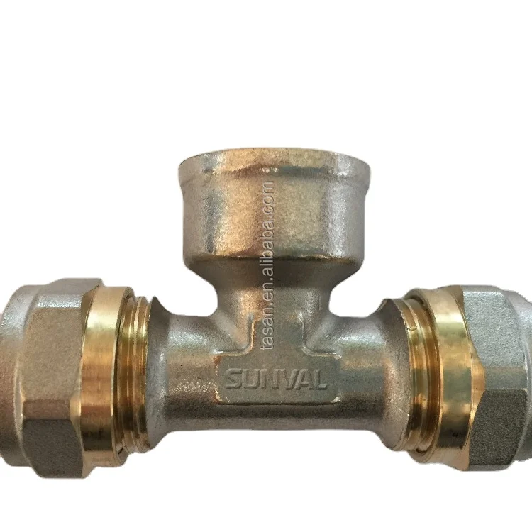 S6202 Компрессионный фитинг латунь 3 way медное колено pex оцинкован стыковачными швами