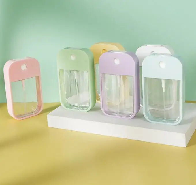 2021 New design cell phone shaped 38-45ml plastic credit card pocket size perfume mist spray bottle for hand sanitizer sprayer